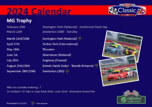 2024 MG Trophy Calendar